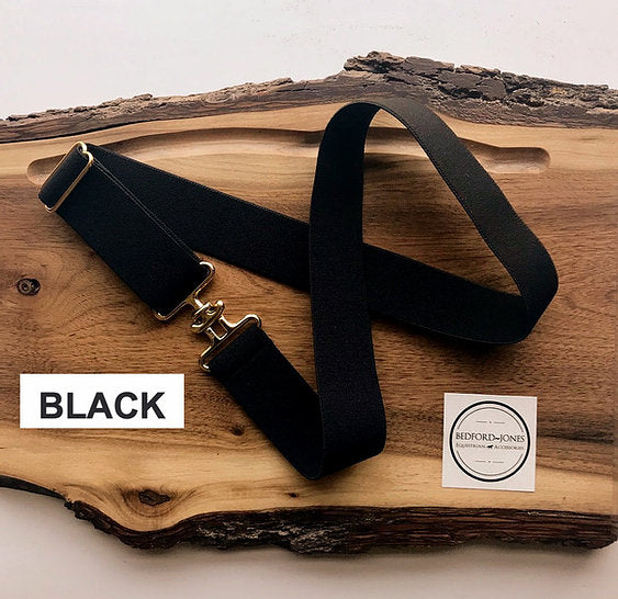 Bedford Jones Belt - Black w/ Silver  OR Gold Surcingle - Vision Saddlery