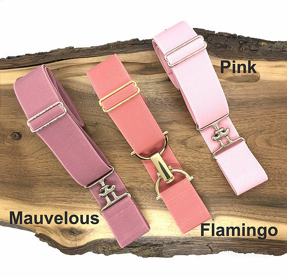 Bedford Jones Belt - Flamingo w/ Silver Surcingle - Vision Saddlery