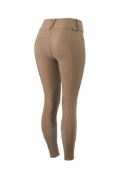 Horze Grand Prix Pro Ladies' High Waist Knee Patch Breeches - IRON GREY BROWN - Vision Saddlery