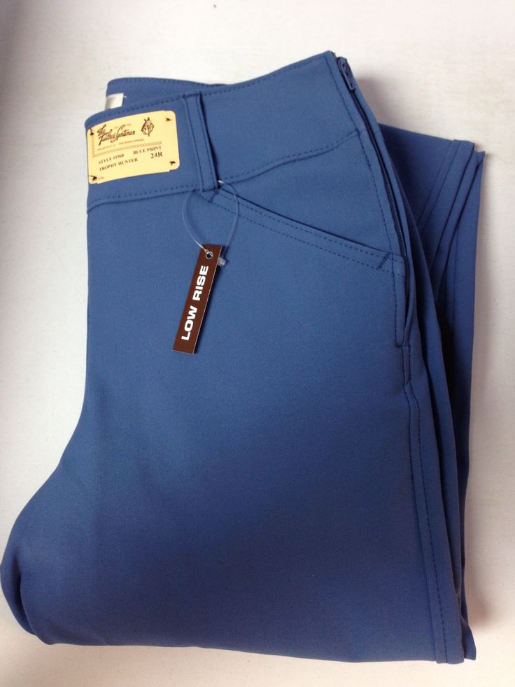 Tailored Sportsman Low Rise Trophy Hunter Front Zip Boot Sock Breech - MoodyBlue/Tan - Vision Saddlery