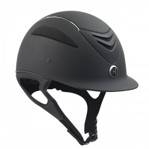 One K Defender Helmet, Matte w/ Chrome Strip - Vision Saddlery