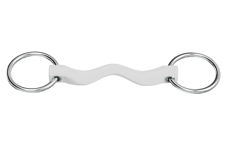 Winderen Ported Mullen Mouth Loose Ring Snaffle Bit - WHITE EDITION - Vision Saddlery