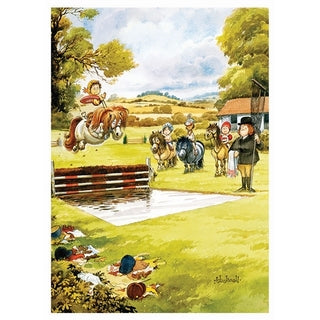 Thelwell Greeting Card - "Water Jump" - Vision Saddlery