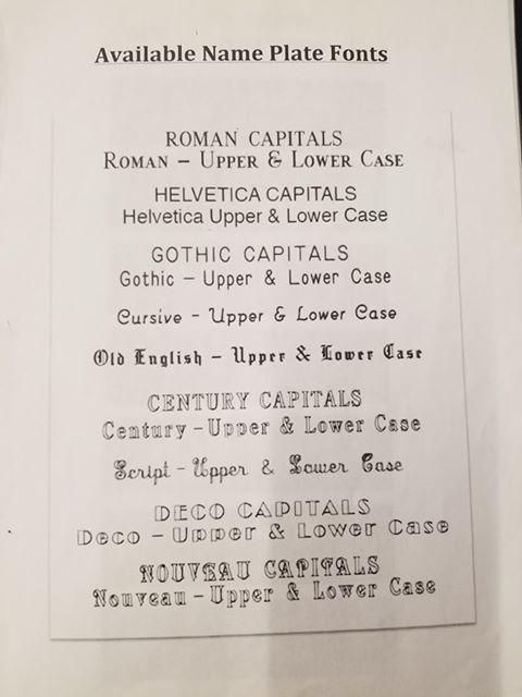 Nameplate #385 and #390 - Vision Saddlery