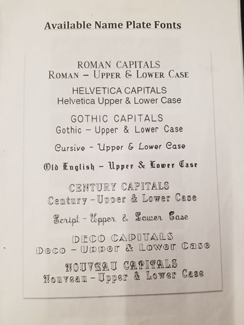 Nameplate, Plate #230 and #232 - Vision Saddlery