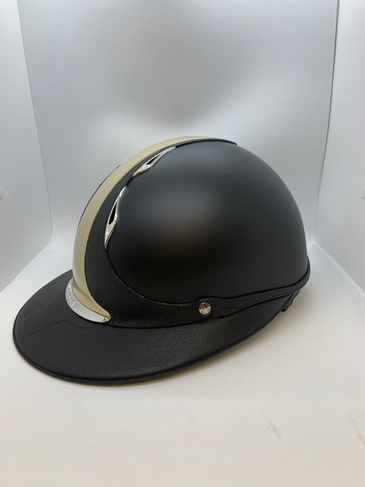 Antares "PREMIUM GLOSSY ECLIPSE" Helmet - BLACK/BEIGE - Vision Saddlery