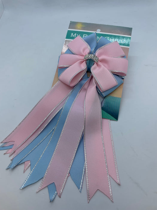 My Barn Child Show Bows - Pink/Blue - Vision Saddlery