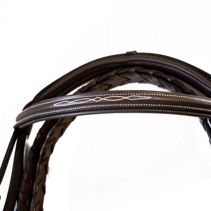 Brighton Fancy Stitched Square Raised Padded Bridle - Vision Saddlery