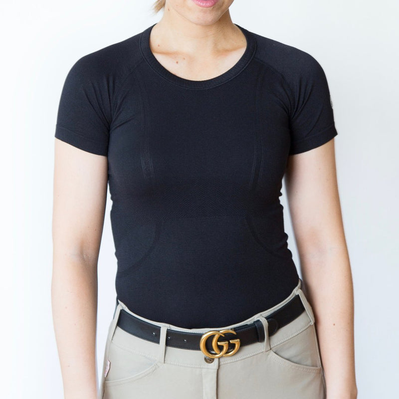 TKEQ Kennedy SeamlessShort Sleeve - Black - Vision Saddlery