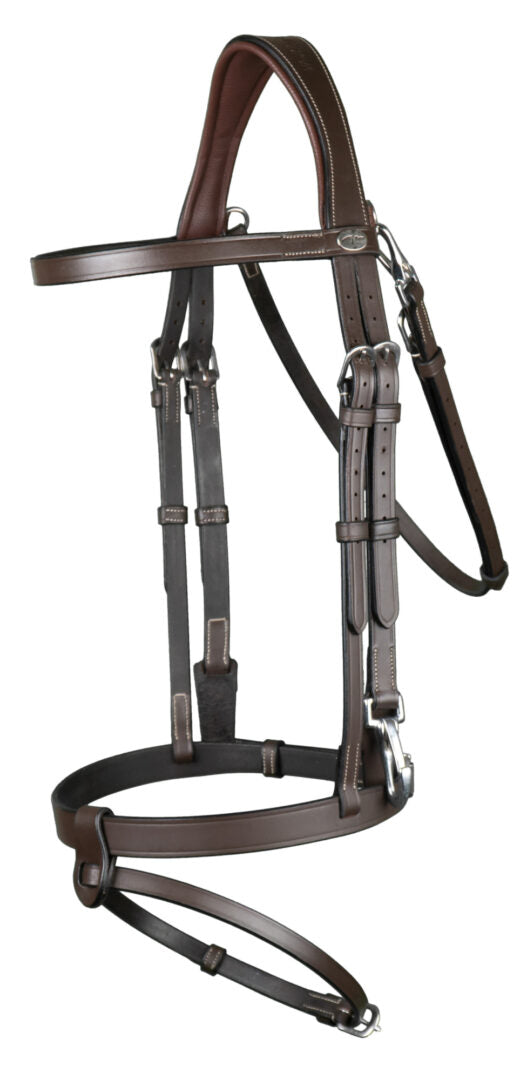 Dy'on Working Collection Flat Flash Bridle with Snap Hooks - Vision Saddlery
