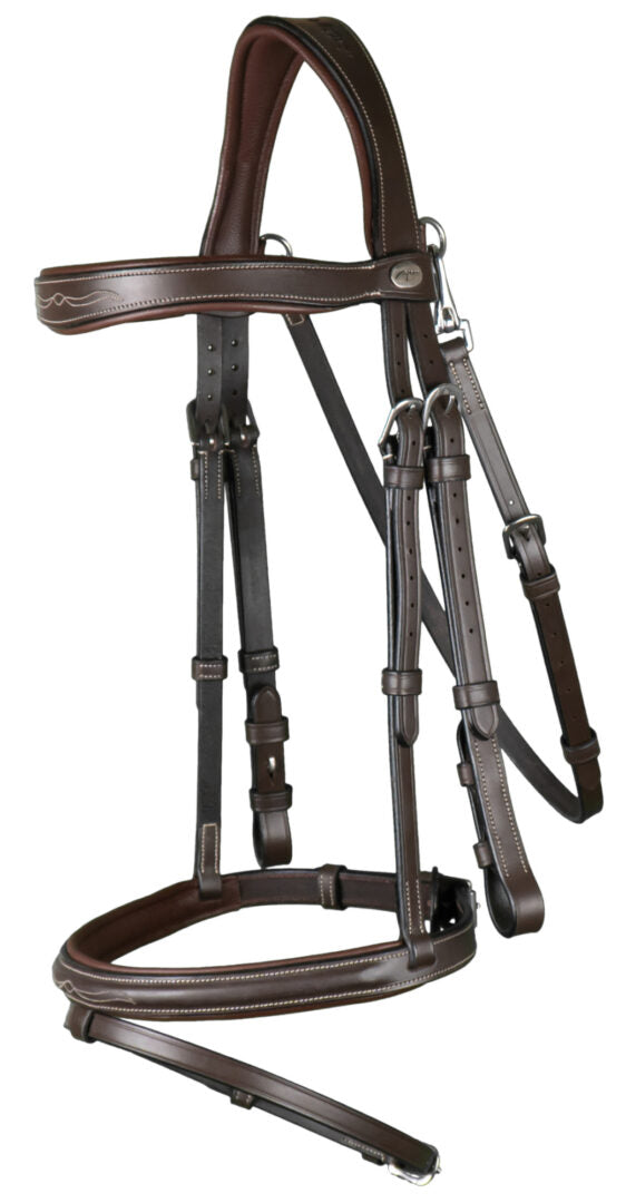 Dy'on Working Collection Fancy Flash Bridle with Snap Hooks - Vision Saddlery