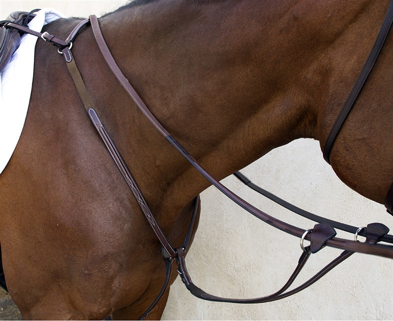 Nunn Finer Bellissimo Hunt Breastplate with Elastic Havana - Vision Saddlery