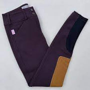 Tailored Sportsman Mid Rise Trophy Hunter Front Zip Boot Sock Breech - Boysenberry w/ Tan - Vision Saddlery