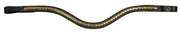 Dy'on D Collection Brass Clincher Leather V-Shaped Browband - Vision Saddlery
