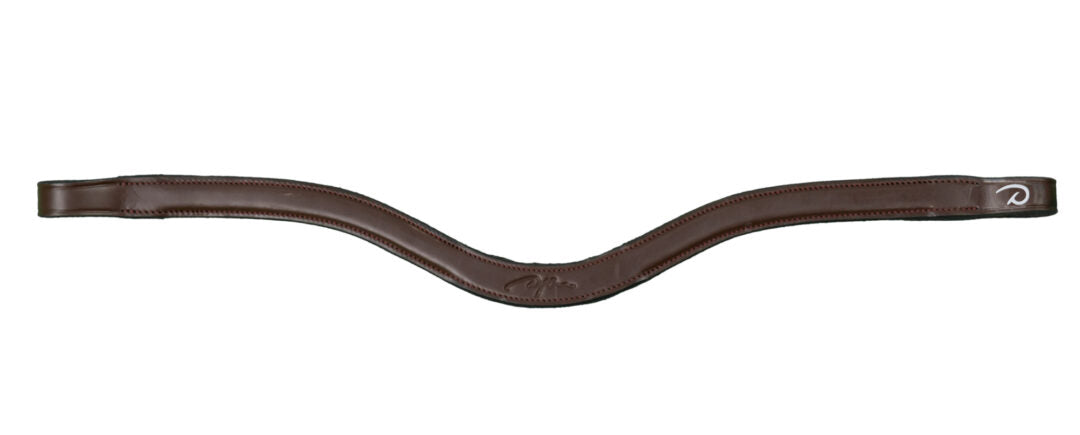 Dy'on New English Collection Flat Leather V-Shaped Browband - Vision Saddlery