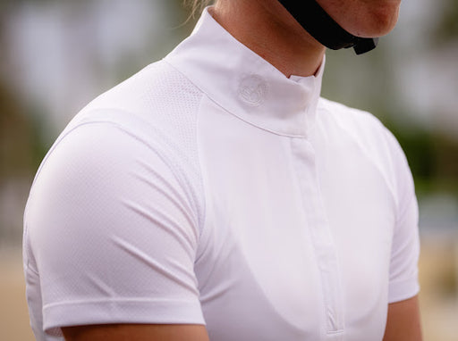 TKEQ SLOAN Short Sleeve Competition Top - WHITE - Vision Saddlery