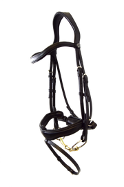 Antares Dressage Flash Noseband Snaffle Bridle w/Crank - Vision Saddlery