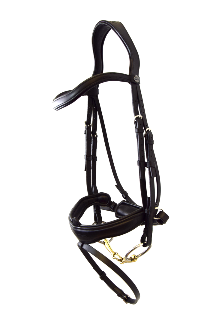 Antares Dressage Flash Noseband Snaffle Bridle w/Crank - Vision Saddlery