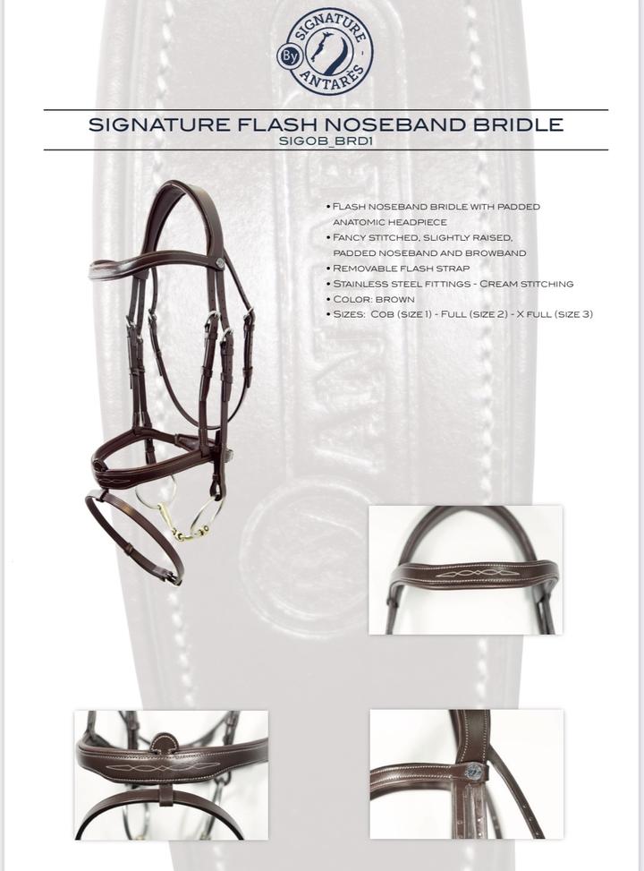 Antares Signature Flash Noseband Snaffle Bridle - Vision Saddlery