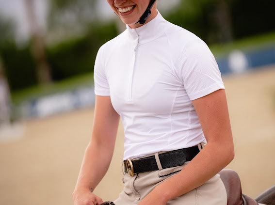 TKEQ SLOAN Short Sleeve Competition Top - WHITE - Vision Saddlery