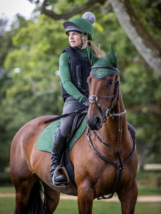 LeMieux Suede Close Contact Saddle Pad - HUNTER GREEN - Vision Saddlery