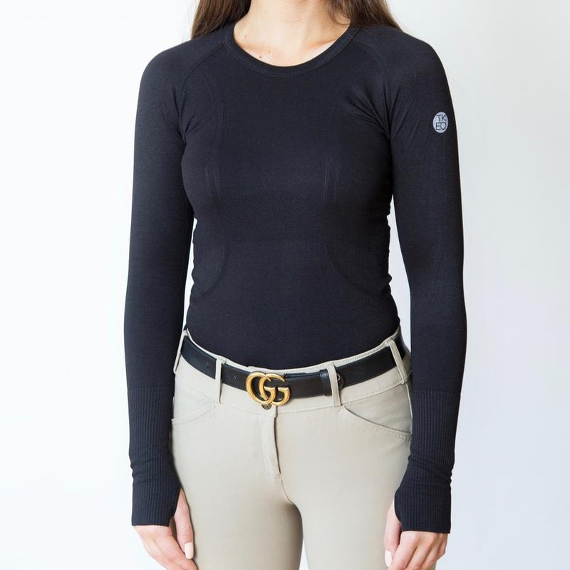 TKEQ Kennedy Seamless Long Sleeve - Black - Vision Saddlery