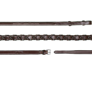 Dy'on Hunter Collection Fancy Stiched Leather Laced Reins 1/2" - Vision Saddlery