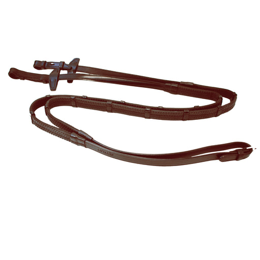 Antares Raised Fancy Rubber Reins with 7 Leather Loops - Vision Saddlery