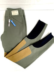 Tailored Sportsman Low Rise Trophy Hunter Front Zip Boot Sock Breech - Seaweed/Tan - Vision Saddlery