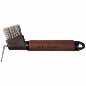 Horze Maddox Leather Handle Hoof Pick w/ Brush - Vision Saddlery